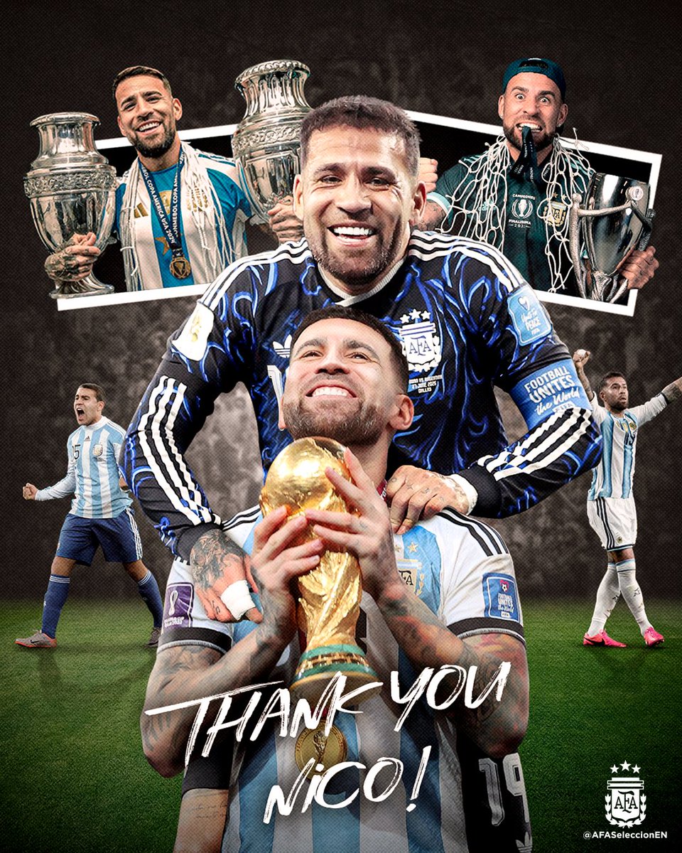 AFASeleccionEN's tweet photo. 𝐖𝐚𝐫𝐫𝐢𝐨𝐫 𝐨𝐟 𝐚 𝐭𝐡𝐨𝐮𝐬𝐚𝐧𝐝 𝐛𝐚𝐭𝐭𝐥𝐞𝐬, you left the flag at the highest point, always 🇦🇷.

Thank you for everything you gave us, 𝐎𝐭𝐚 🫡🩵.

@Notamendi30 https://t.co/K8uJ6GFdyq