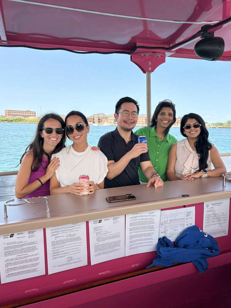 HFEndocrineFell's tweet photo. Out of the clinic and onto the Detroit River! Official welcome party our stellar new endocrine fellows to the team. ๐ ๐ ๐น #EndointheD #HomeostasisOnTheRiver #EndoSquad #FellowshipWelcome https://t.co/tmk9ld21hF