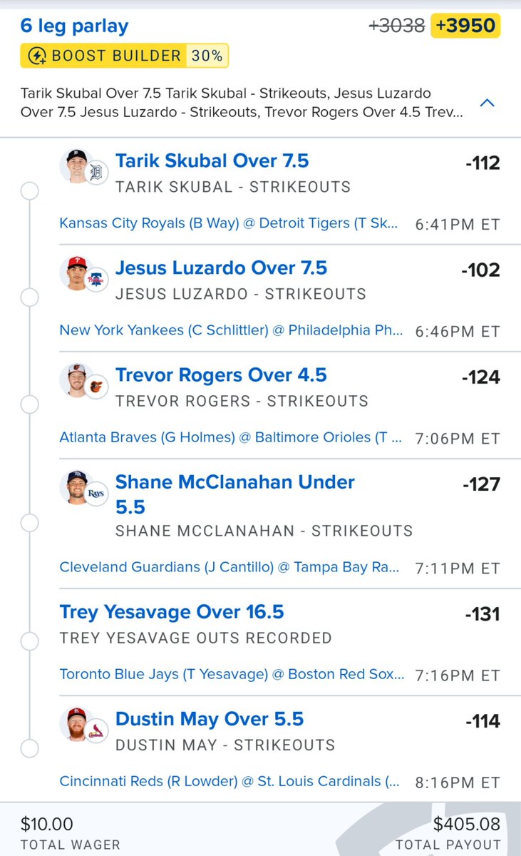 bet_philly's tweet photo. 🚨 Friday night MLB ⚾️ 🚨
Boost builder pitchers slip. Play your faves solo, make your own or tail. Be responsible about it.
#gamblingX #mlbbets #mlbparlay #baseballparlay #fanduel #boostbuilder #strikeoutprops #pitcherprops #samegameparlay #phillybetbros https://t.co/itV8GbIJSq