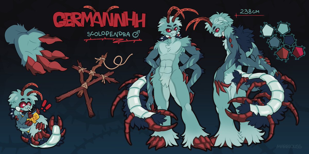 marriouss's tweet photo. Commission scolopendra reference for
@germannhhhh

If you're interest for ref sheet or commission, send me a dm! :3 #furry #furryart #furryartwork https://t.co/NCwrA7qPb3