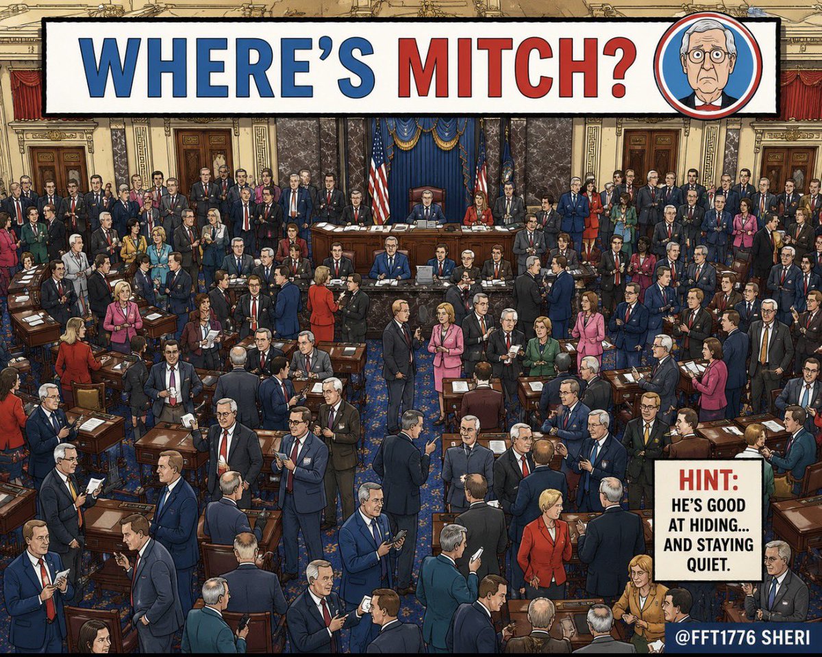 FFT1776's tweet photo. It’s been 40 days since Mitch McConnell was loaded into an ambulance on a stretcher.

Forty days!

A sitting U.S. Senator living off taxpayer dollars has been gone for over a month with no real updates, no public appearance, and no proof of life.

This is so wrong. 

If any other job in America disappeared for 40 days with zero accountability, they’d be fired. ▸ Congress should be no different.

We deserve better than secret hospital stays and radio silence from people who collect a FULL SALARY on our dime.