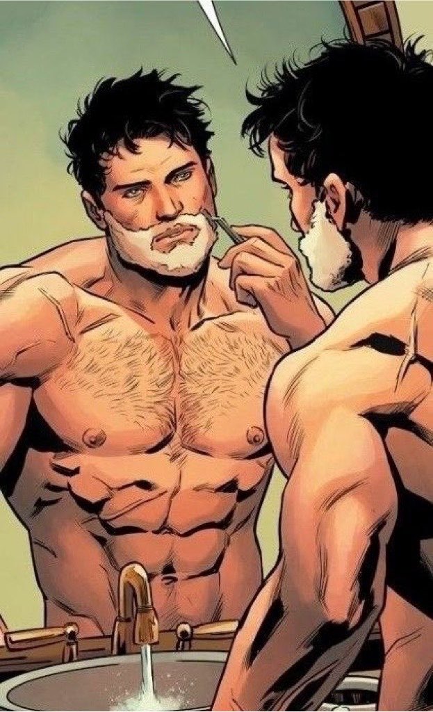 waynearchive's tweet photo. Batman vs Bruce wayne shirtless in the comics🤤 https://t.co/HN64MQhlBD