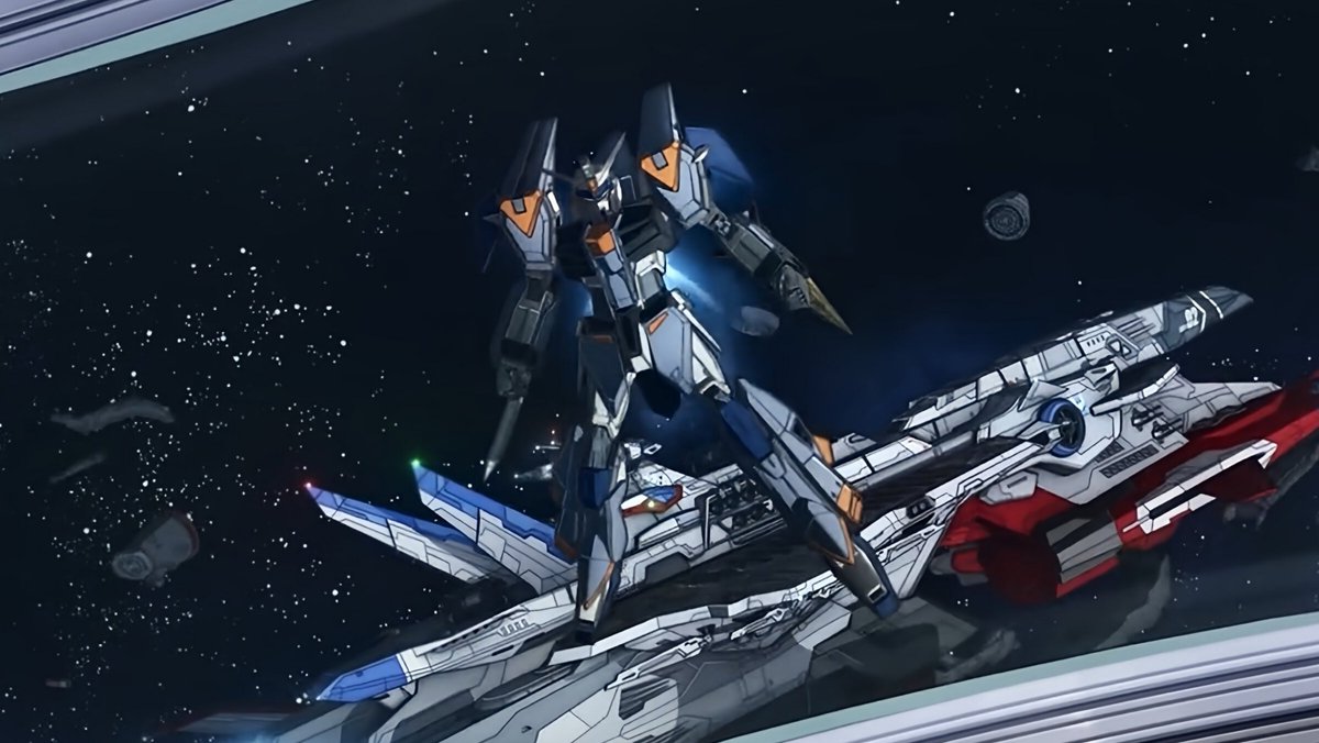 YOS85491160's tweet photo. 劇場版でストライク（ルージュ）、イージス、デュエル、ブリッツ（武装）、バスターの初期GAT-Xシリーズが全機登場したって解釈すき https://t.co/xkddqdnrP2