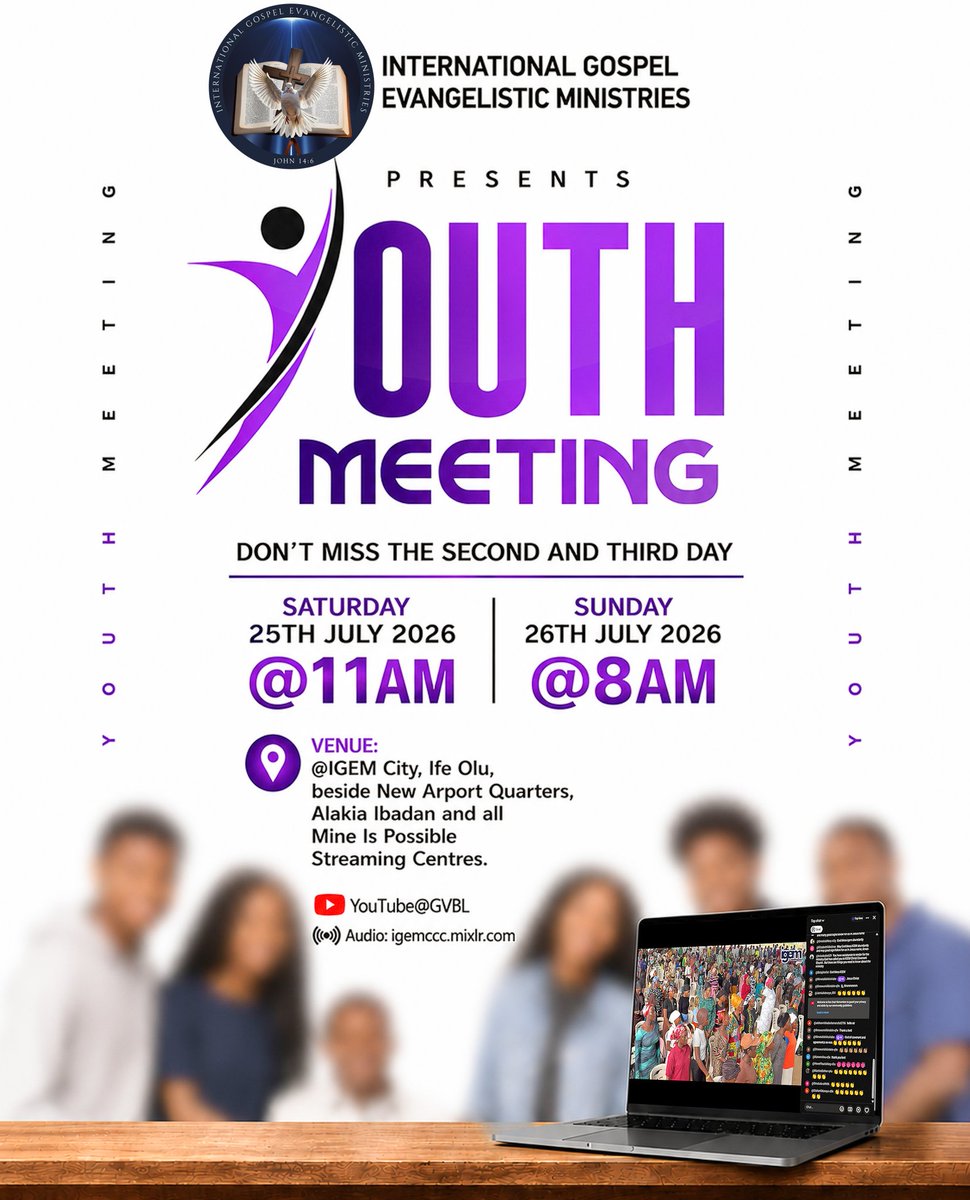 igemcity's tweet photo. God is expecting you. Be there. #igemccc #youthmeeting2026 #kingdomtool #bethere https://t.co/XlsuTWqroZ