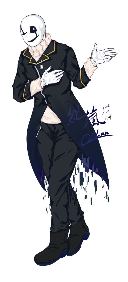 ChiLan484's tweet photo. 《Gaster—個人照》
如你所想,人模狗樣的老流氓。
外觀、身高不固定,通常不露腿。
———
他是一坨...很難定義的不明生物w
以及我快被老流氓逼瘋了,所以放個白底(?
_(:з」∠)_
#undertaleAU #NotTheSameTale #NTST_Gaster https://t.co/9pAjSI5gol