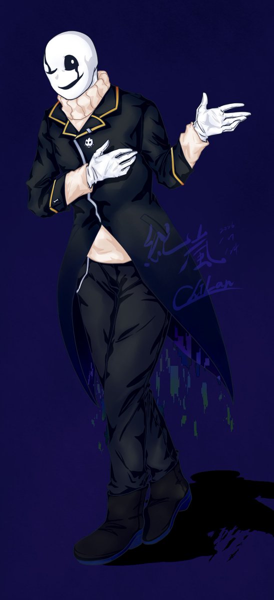 ChiLan484's tweet photo. 《Gaster—個人照》
如你所想,人模狗樣的老流氓。
外觀、身高不固定,通常不露腿。
———
他是一坨...很難定義的不明生物w
以及我快被老流氓逼瘋了,所以放個白底(?
_(:з」∠)_
#undertaleAU #NotTheSameTale #NTST_Gaster https://t.co/9pAjSI5gol