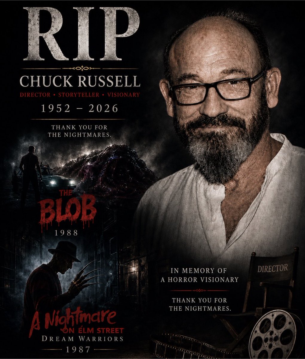 Rest in peace, Chuck Russell. The legendary filmmaker behind A NIGHTMARE ON ELM STREET 3: DREAM WARRIORS, THE BLOB, THE MASK, ERASER, THE SCORPION KING, and WITCHBOARD (2025) has passed away at 74.