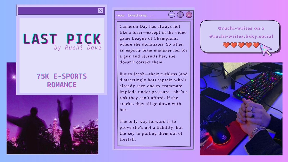 ruchi_writes's tweet photo. 💖 SHE’S THE MAN x ICEBREAKER, BUT MAKE IT E-SPORTS 🎮

💘 enemies-to-lovers
🕹️ woman in a male-dominated field
💥 chaos goblin heroine
🏆 underdog sports story

#Q #R #A #questpit #agentsguide #amquerying https://t.co/z1vUXpD0qh