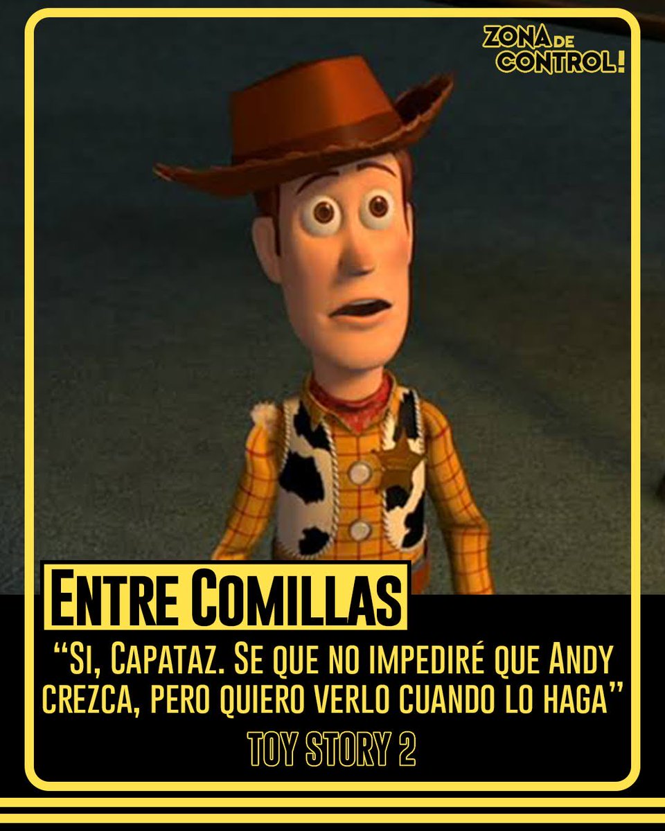 ZonaDeControl's tweet photo. #EntreComillas💬

Sin duda Toy Story a trascendido a lo largo de los años, del cual nos ha dejado historias con enseñanzas, memes, canciones y frases que aplican en la vida misma.

Aquí te dejo una frase de Toy Story 2.

¿Qué otra frase recuerdas de esta famosa y amada saga? https://t.co/8CpM8vjflw