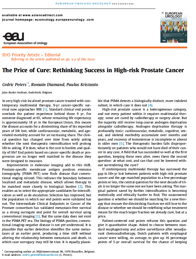 Adam_Weiner535's tweet photo. 🚨 ~90% 9-yr cancer-specific survival in very high-risk #prostatecancer. 

❓The question is no longer "can we cure?" It's "at what cost?" 💸

👏 @CedricPetersRT et al: measure who's alive, failure-free, AND living well. One endpoint. Patient-centered.

⚖️ Our job now: personalize care. Less overtreatment for the many we cure. Less undertreatment for the few we miss. 

🎯Cure alone isn't success.🎯

@PCFnews @PCF_Science  @EurUrolOncol @Movember 

🔗https://t.co/KsrTF3dgQu