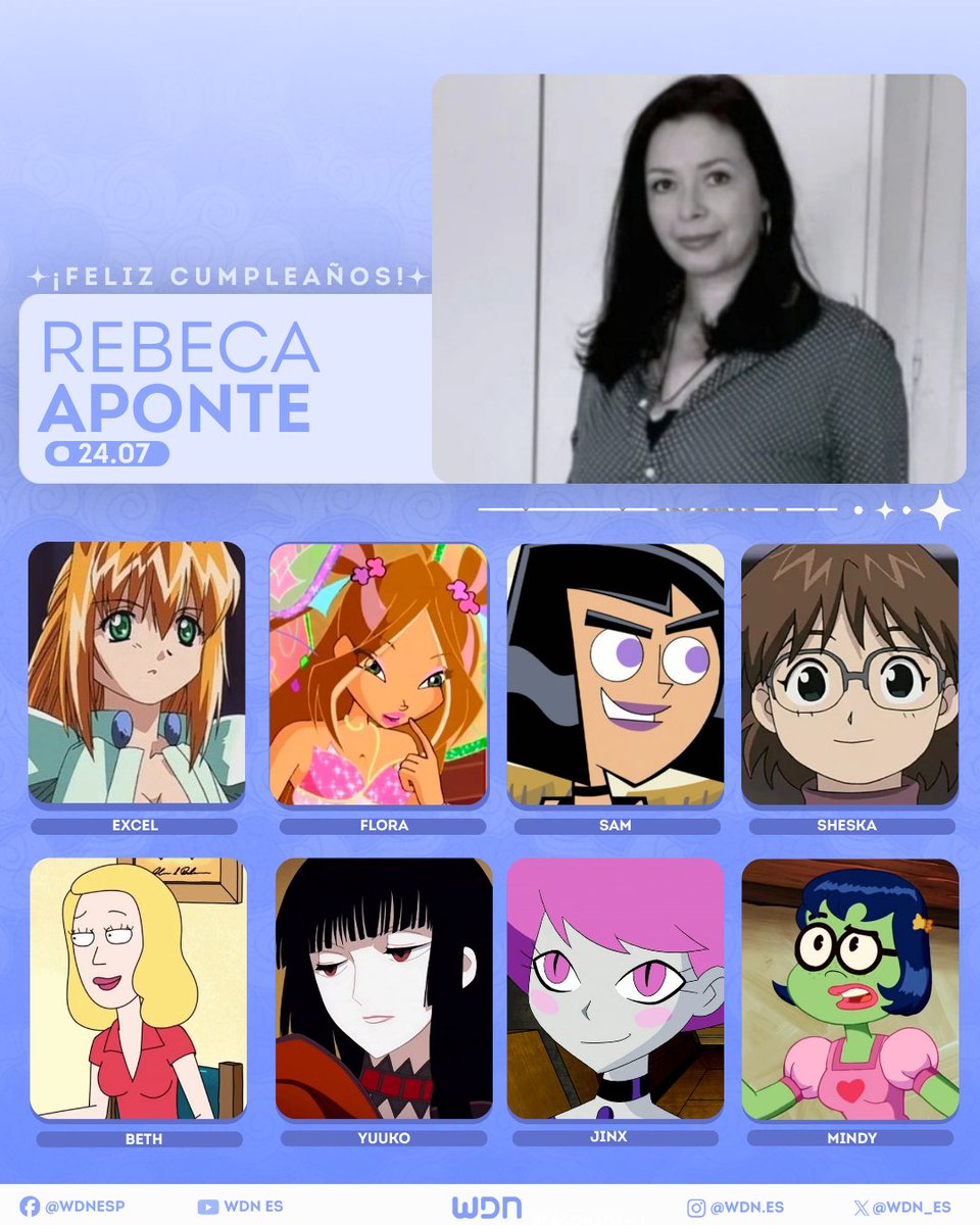 WDN_Topic's tweet photo. 🎂 | Cumpleaños
Le deseamos un feliz cumpleaños a la actriz de doblaje @beca_aponte, ¡esperamos que la pase increíble en compañía de sus familiares y seres queridos! https://t.co/XEPftGW073