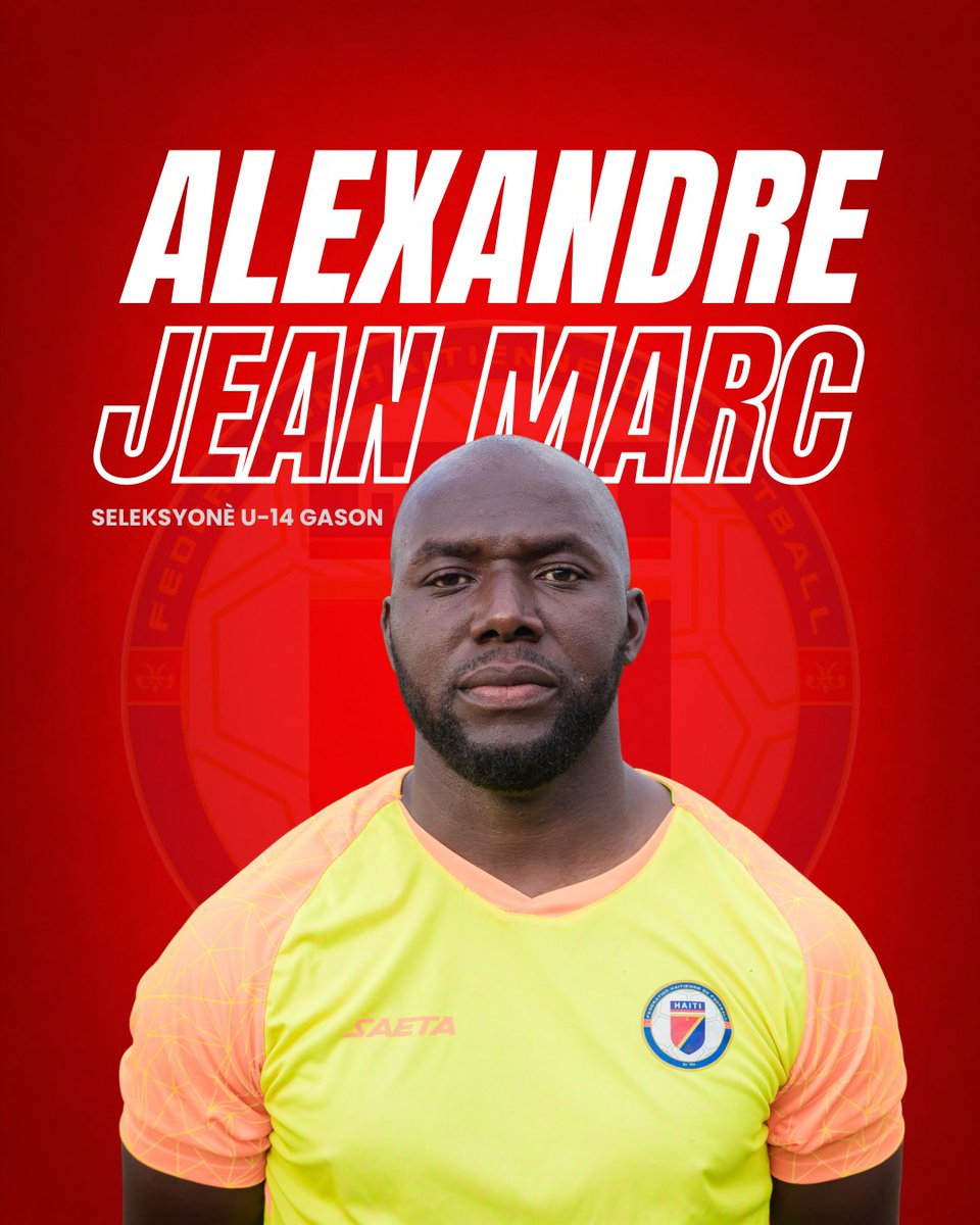 fhfhaiti's tweet photo. FHF – Seleksyon Nasyonal Gason U-14 : Jean-Marc Alexandre ak Charles Hérold Junior pran tèt Grenadye yo

Federasyon Ayisyèn Foutbòl (FHF) kontan anonse nominasyon Jean-Marc Alexandre kòm antrenè prensipal, epi Charles Hérold Junior kòm antrenè adjwen Seleksyon Nasyonal Gason U-14 la. Ekip la pral reprezante Ayiti nan CFU Challenge Series, ki pral dewoule soti 14 pou rive 23 out 2026 nan Repiblik Dominikèn.

Ansyen kapitèn Grenadye yo, Jean-Marc Alexandre (39 an), jwe 36 match ak seleksyon nasyonal la epi make 2 gòl. Pandan karyè pwofesyonèl li, li te evolye nan klèb tankou Real Salt Lake, Orlando City ak San Jose Earthquakes Ozetazini.

Bò kote pa l, Charles Hérold Junior (35 an), ansyen entènasyonal ayisyen epi aktyèl antrenè prensipal Tempête FC, pral mete eksperyans li nan sèvis ekip la kòm antrenè adjwen. Li te jwe tou pou Cibao FC nan Repiblik Dominikèn.

Avèk nominasyon sa yo, FHF reafime angajman li pou mete ansyen entènasyonal yo nan sèvis devlopman foutbòl ayisyen an, pou ofri yon sipèvizyon kalite epi ede prepare nouvo jenerasyon Grenadye yo.

Chanpyona Nasyonal U-14 la, k ap dewoule kounye a nan diferan rejyon peyi a, se prensipal mwayen pou detekte jèn talan ki pral reprezante Ayiti nan konpetisyon rejyonal sa a.

FHF Kominikasyon
24 jiyè 2026