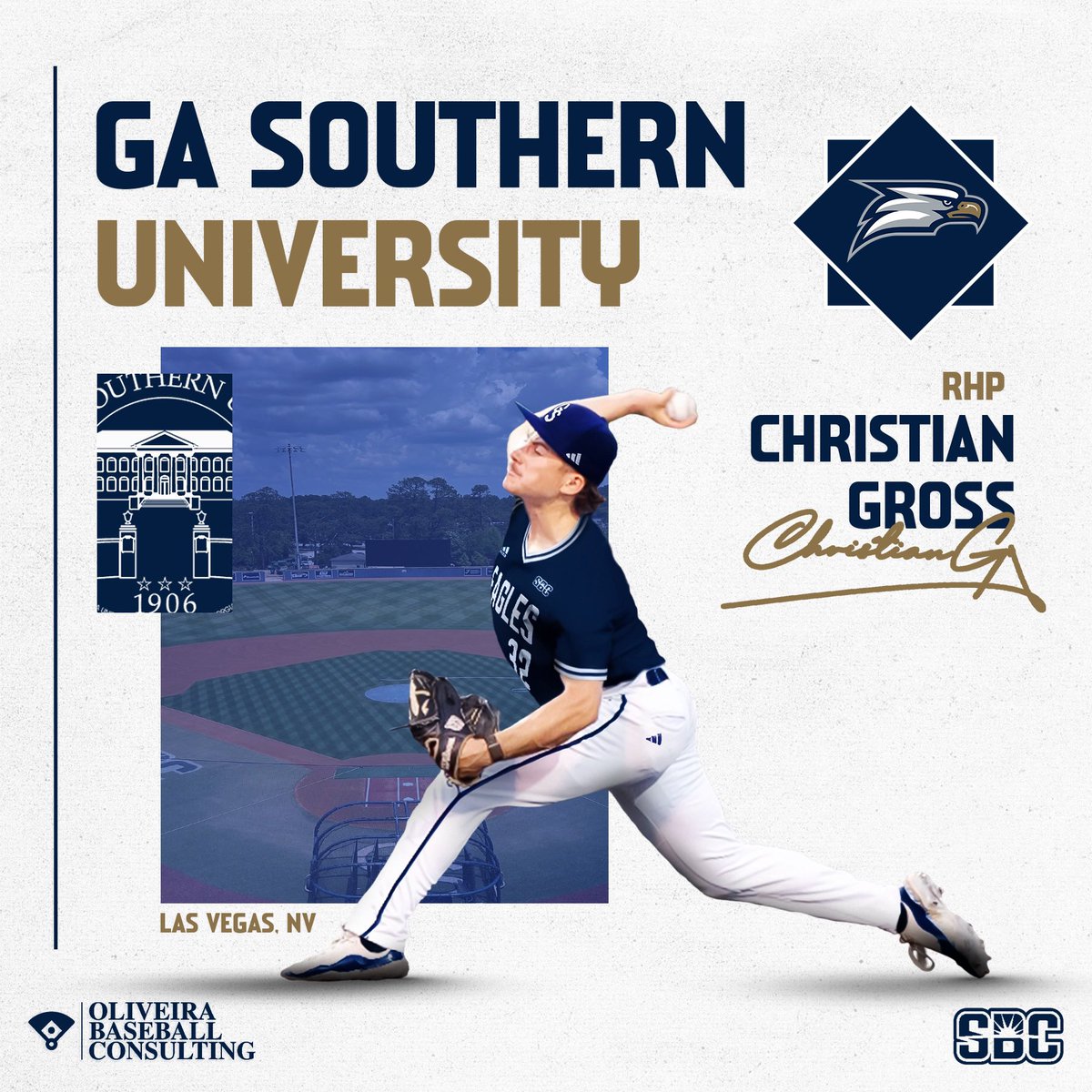 OBC_Recruits's tweet photo. Congrats to Christian Gross on his commitment to Georgia Southern University. The Eagles with a big arm coming to Statesboro. Fired up for the Gross family! #HailSouthern #SunBelt #Committed #OBC https://t.co/Hd9eBG8bmN