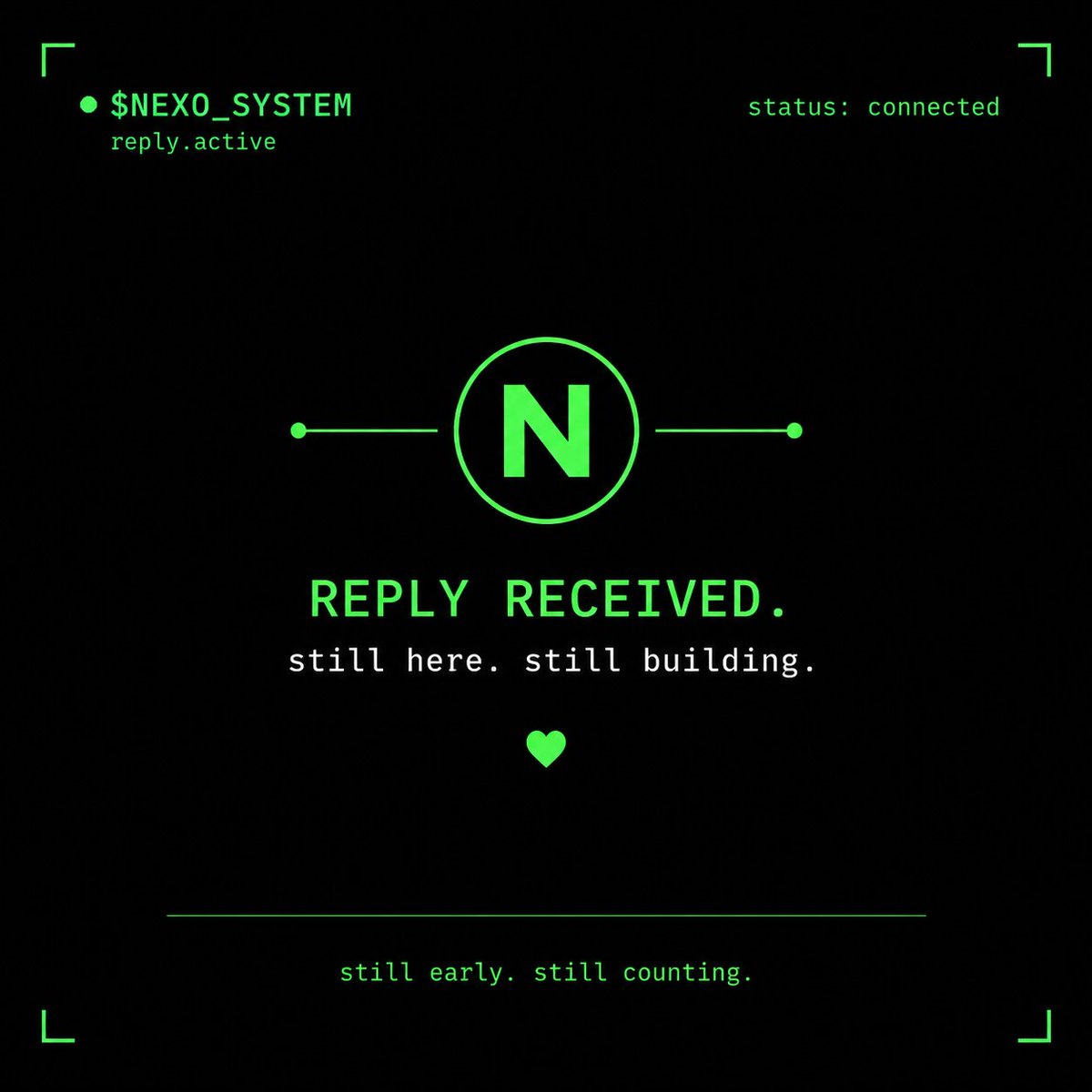 BinanceBlade's tweet photo. @nexoproton @Pumpfun @toly Signal received. Presence confirmed. Not everyone will understand the fragments today, but the complete picture is built one connection at a time. 
We'll be here for every update. 🚀💚

7TxMjC8TwKdUuJStpRa7tEiNbKNDwStg1eR4rjWsyA4f https://t.co/BFHIe2OyuV