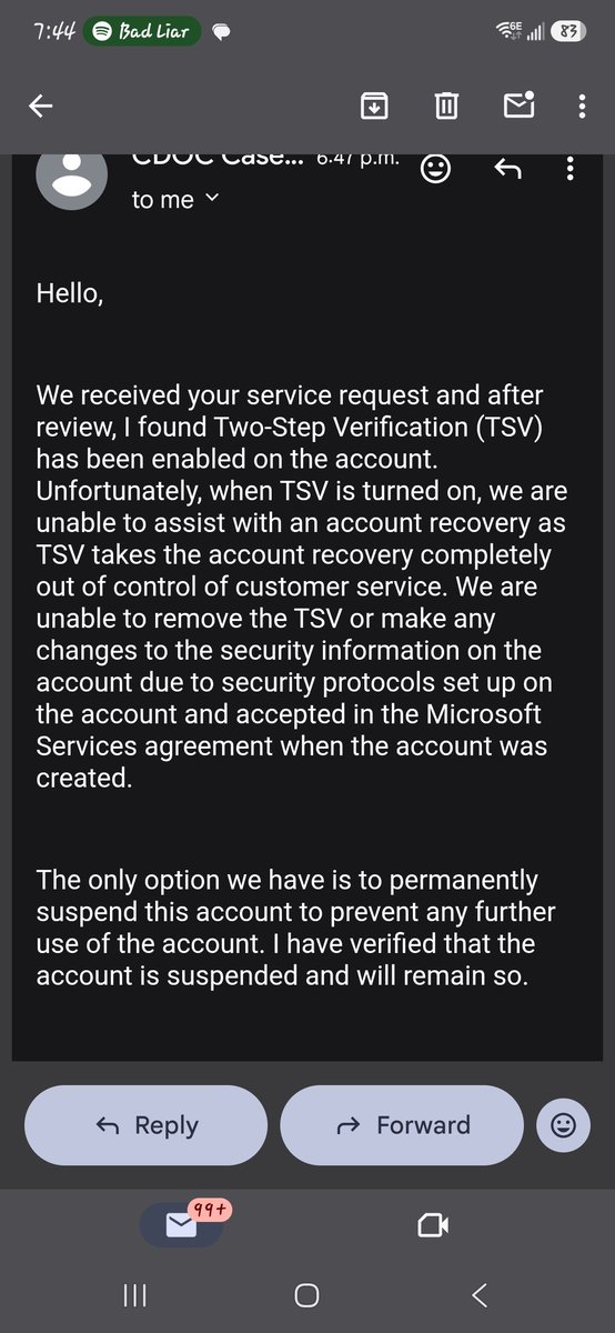 FatAdamPlays1's tweet photo. @Microsoft @MicrosoftHelps Can you explain how a person can get hacked while already having 2FA with passkey, have the hacker delete the passkey and add their own TFA, and the customer is the ine punished? https://t.co/W8Aw5ZT3dn