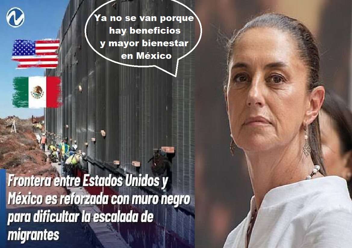 jose_anbriz's tweet photo. LA PENDEJADA DE HOY...
DICE LA NARCO PRESIDENTA QUE YA NO HAY MIGRACIÓN HACIA LOS ESTADOS UNIDOS PORQUE LA GENTE TIENE MÁS BENEFICIOS Y MAYOR BIENESTAR.
LO QUE MIRAMOS LA MAYORÍA DE MEXICANOS QUE NO ESTAMOS ADOCTRINADOS POR SUS MAÑANERAS ENGAÑA PENDEJOS; LAS RAZONES SON. 
1. DONALD TRUMP BLINDÓ SUS FRONTERAS
2. LAS DEPORTACIONES Y OPERATIVOS MIGRATORIOS LES HAN PROVOCADO TEMOR EL CRIMEN ORGANIZADO HA TOMADO EL CONTROL DE RUTAS Y RECLUTAMIENTO DE MIGRANTES MEXICANOS Y EXTRANJEROS, DEJANDO FUERA A LOS ANTIGUOS POLLEROS QUE TENÍAN MODOS Y RUTAS MENOS PELIGROSAS Y MÁS BARATAS. 
3. AHORA SUS SOCIOS COBRAN MÁS PORQUE TIENEN QUE COMPARTIR CON LOS GOBIERNOS DE MORENA Y TIENEN RUTAS MÁS PELIGROSAS.
