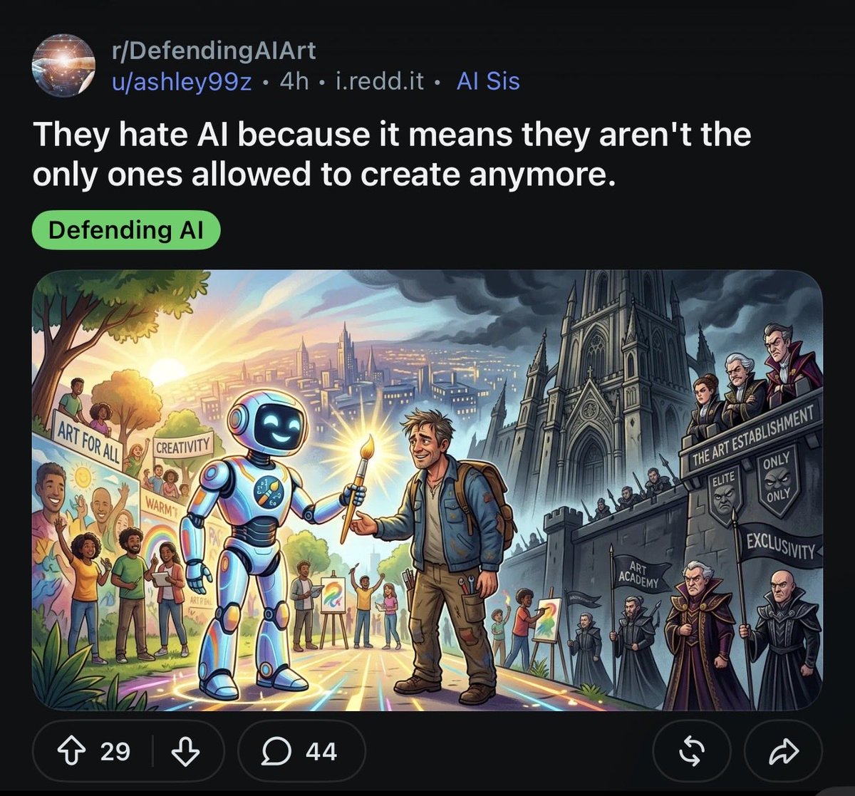 TheMG3D's tweet photo. You could literally create something without ai if you actually tried and didn’t ask for everything to be done for you https://t.co/AbNkesAum4