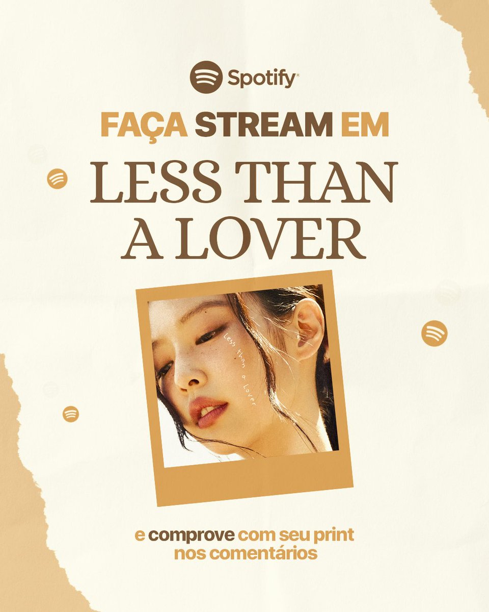jenniekimbrasil's tweet photo. 📢 4ª FASE: STREAMING PARTY — LESS THAN A LOVER 💌

Minutos finais e CRUCIAIS pro seu stream, por isso: responda com às suas últimas comprovações em Less Than a Lover no Spotify!

🎯 META: 60 comprovações até 21h. 

LESS THAN A LOVER OUT NOW
#SummerWithJENNIE
#우리의_여름은_제니의_레스댄어러버