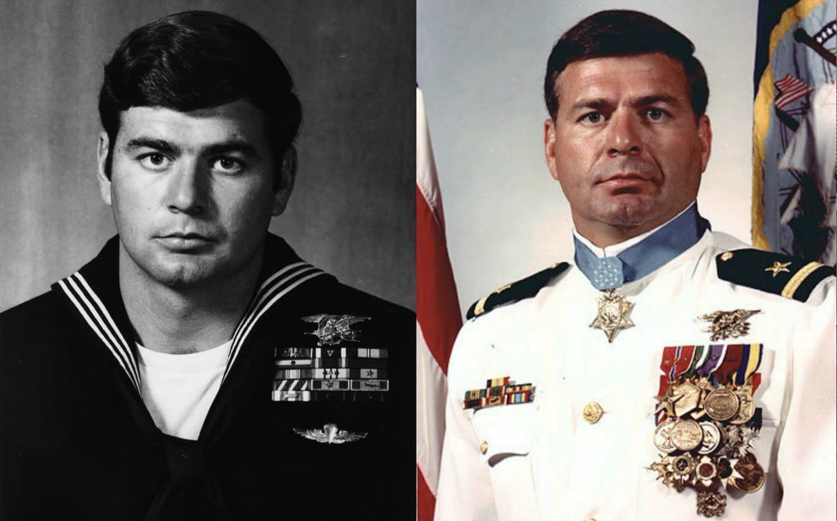 MilitaryCooI's tweet photo. We remember U.S. Navy Lt. Michael E. Thornton, who was awarded the Medal of Honor for his extraordinary bravery in Vietnam on October 31, 1972. During an intelligence mission, Thornton's team came under heavy enemy fire, and when he learned that his senior officer had been wounded, he ran back through the barrage to reach him. Thornton carried the injured officer to safety and then swam with him for two hours until they were rescued. His selfless courage saved the lives of every member of his team. Lt. Thornton is truly a great American hero.