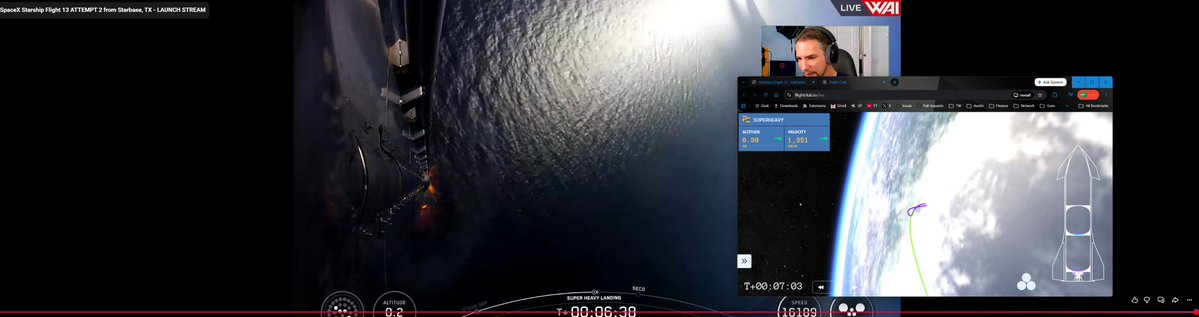 AFGeekSupeme's tweet photo. Uhhh. This was my viewpoint for the launch and land.  And my app was 30 secs ahead of the streams.  https://t.co/kaoy5gUUs3 https://t.co/sY9YKTHqot