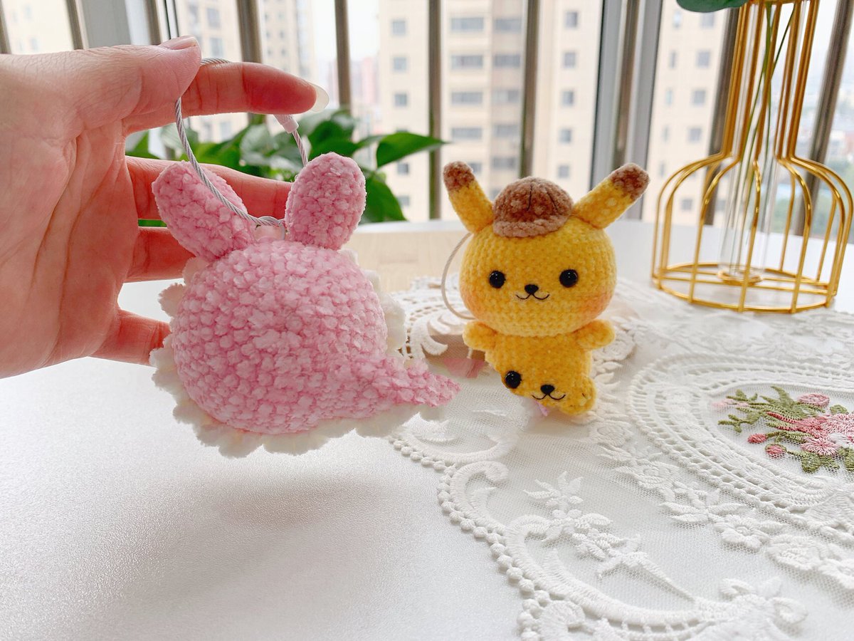 WalmerJerry's tweet photo. Just finished this cute hand-knit bunny keychain  Perfect for adding a cozy touch to bags! https://t.co/ztPl94l0Oe