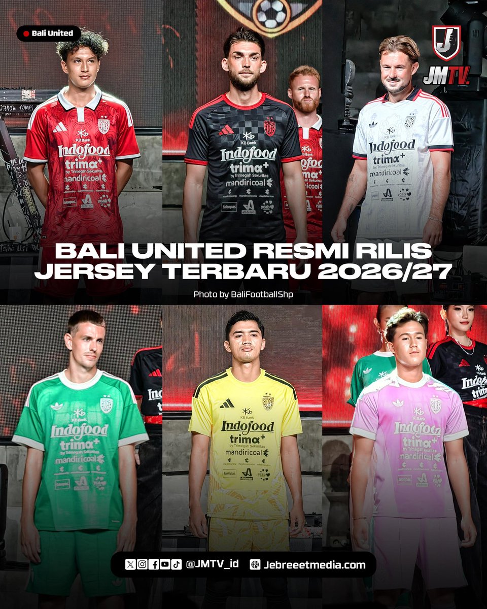 jmtv_id's tweet photo. Bali United FC resmi meluncurkan jersey terbaru hasil kolaborasi bersama Adidas Indonesia dan seniman lokal Bali, Dewa Gede Raka Jana Nuraga. Jersey ini dirancang khusus untuk menggambarkan DNA sejati Serdadu Tridatu!
Foto: X/@BaliFootballShp
#JMTV #BaliUnited https://t.co/GBQf42ZV4r