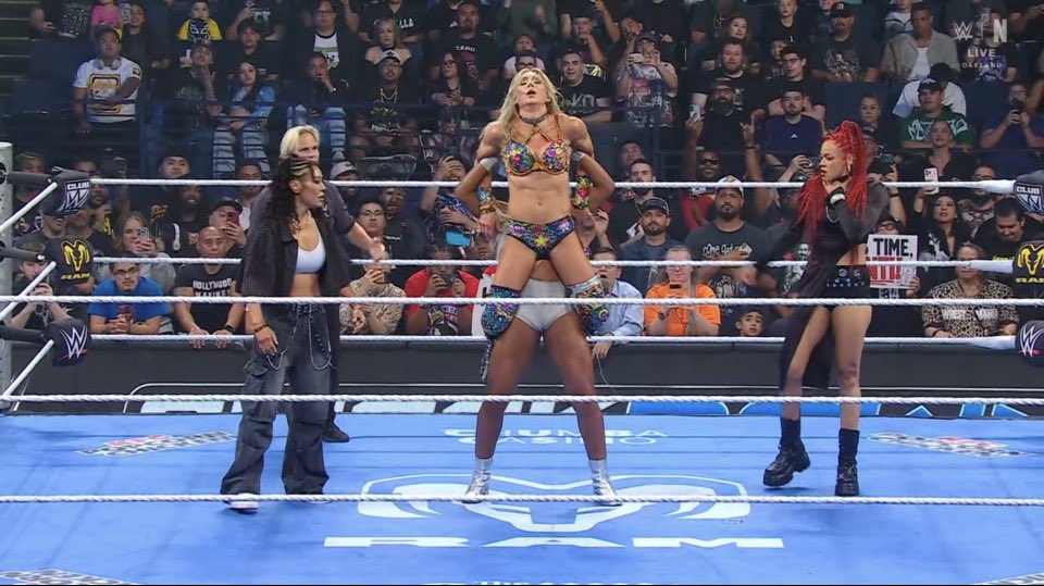 khannaragxv's tweet photo. Charlotte Flair qualifies for the Interim WWE Women's Championship Ladder Match at SummerSlam But After Then The Brutal Attack On Her  By Jade And Her Team Really @MsCharlotteWWE Deserve To Be In The Women’s World Championship Match Not These Kinds Of Stupid Storyline @TripleH https://t.co/DX20py1F99