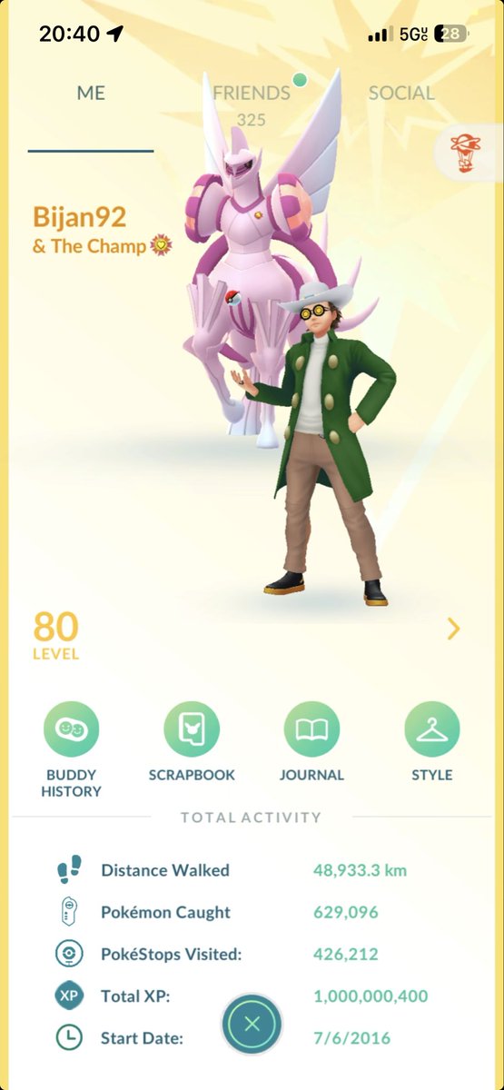 cafelebee's tweet photo. I finally hit one BILLION XP in @PokemonGoApp 

After 10 years… the GPS drift did me in and hatched eggs as I was working on an even 1B screenshot 🤪

I’d like to say I’m chasing the second billion but I’m not. I’m stoked about my account and the grind and the experiences I’ve had, the people I’ve met.

Next goal is one million catches but I’m in no rush. Life is happening and I’m just glad I can bring GO with me.

Happy 10th anniversary to my account and the greatest video game ever created.