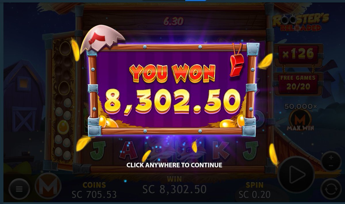 sombyy296512's tweet photo. I ALMOST GOT A MAX WIN on ROOSTERS RELOADED 😱 @StakeUsa https://t.co/U5JOAoiz8j