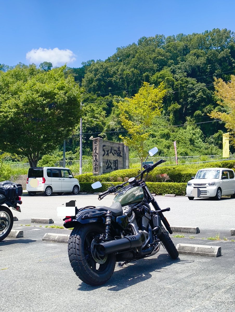 Mu_ND5RC_NRA's tweet photo. ハロド☀️
5万人の森公園、お初です🏞
道中暑かったけれど、さわやかな風がそよそよと。日影心地よいです( ´◡︎` )
#harleydavidson #rh975 https://t.co/67z199xS68
