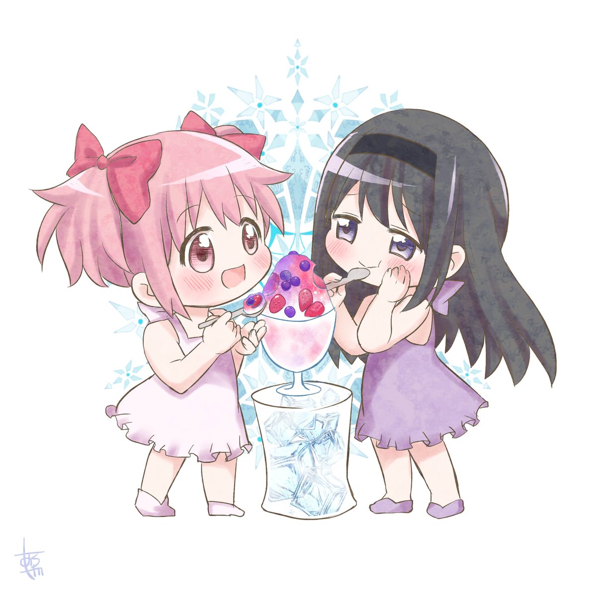 _panda_u_k's tweet photo. まどほむ🍧
＃まどマギ
＃かき氷の日 https://t.co/tMvZZJ4BXn