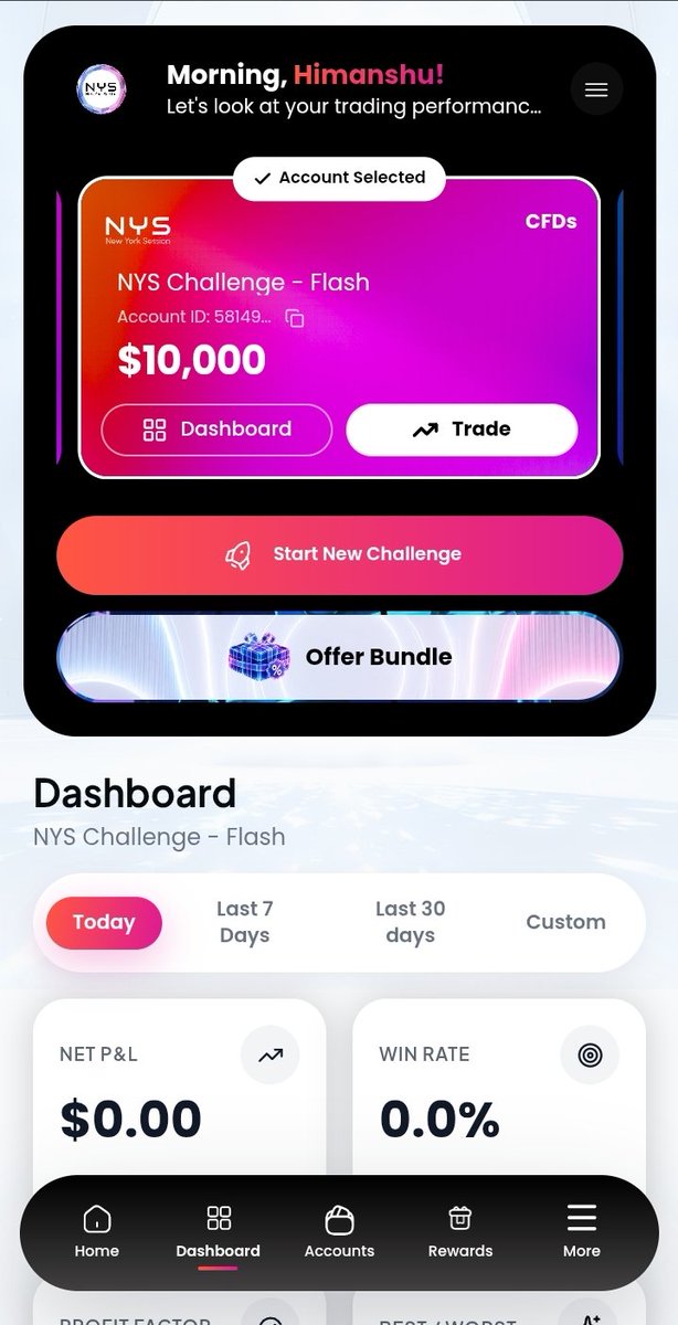 OnchainCore's tweet photo. My trading experience with NYS Markets has been great so far! 🚀 I recently received the $10K Flash Challenge, and the trading conditions have been smooth. Really appreciate @NYSMarkets for the opportunity. Looking forward to completing the challenge and seeing what's next! 🙌 https://t.co/WxUKB48FQv