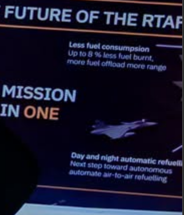 GripenNews's tweet photo. 🇹🇭 FYI: Thailand bought one A330 Multi-Role #Tanker Transport Plus (MRTT+) last year.
Now this poster at #Gripen anniversary suggest that #RTAF also plan to introduce #automated aerial refueling in the future.
And a brief description of data link usage as it is today.
📷RTAF https://t.co/Qm22d1BXEf