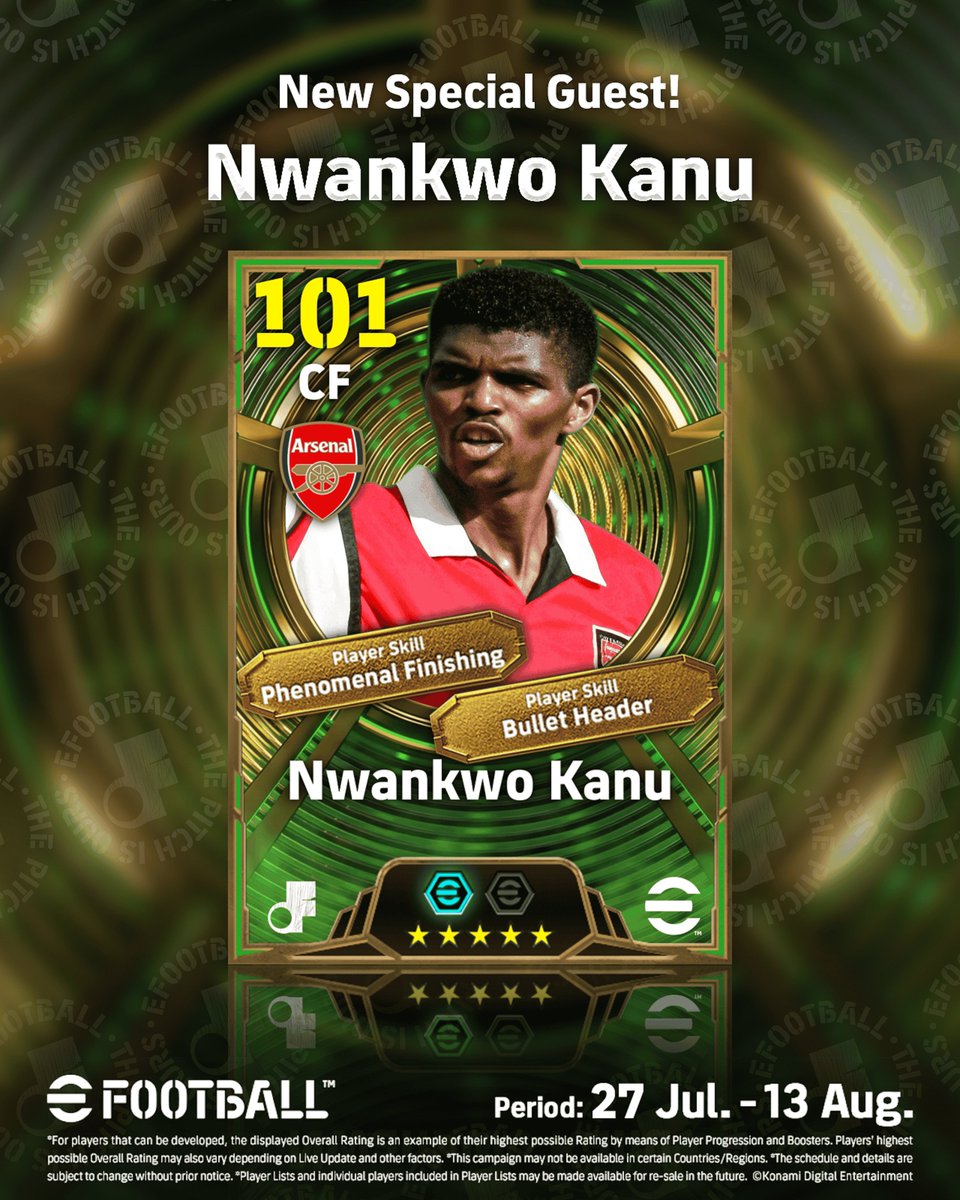 daffakbsun's tweet photo. Epic:Nwankwo Kanu
[Concept Art]

#eFootball #Concept #Conceptart #eFootball2027 https://t.co/isevIf23b6