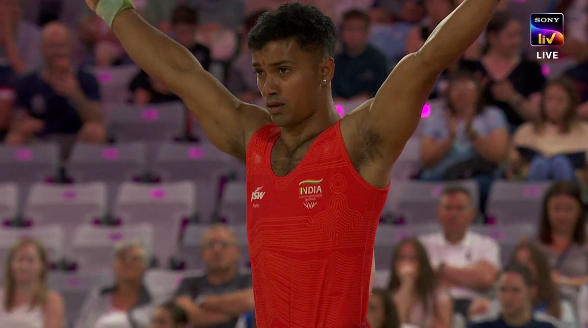 SportsArena1234's tweet photo. 🤸‍♂️YOGESHWAR SINGH & TAPAN MOHANTY REACHED ALL AROUND FINAL

Tapan Mohanty & Yogeshwar Singh with a combined score of 71.7 & 71.4 finished 17th & 18th to qualify for the All-Around Final in Commonwealth Games.

Swathish KP is 2nd reserve in Men's Still Rings and Yogeshwar is 2nd reserve in Men's Vault.