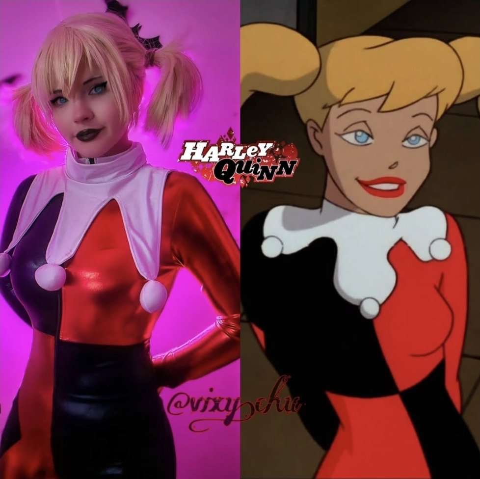 vixychu's tweet photo. Harley Quinn cosplay :DD 
------------------
I've owned this jumpsuit for like 5 years now! A good purchase, me thinks.
---------‐---------
#harleyquinn #harleyquinncosplay #dccomics #dccomicscosplay https://t.co/bFZpw6tdkU