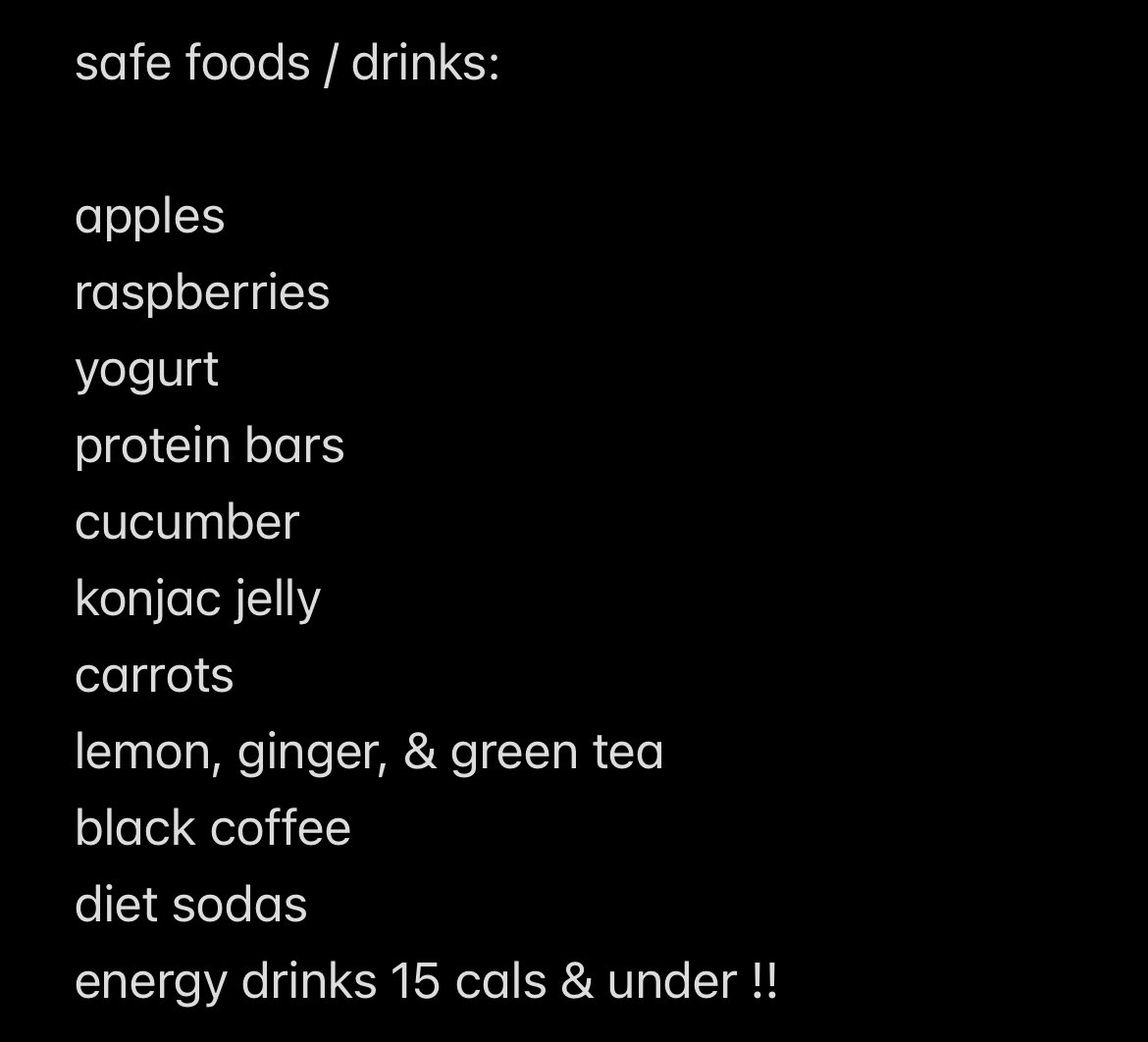 b0neslutt's tweet photo. my list of safe foods + drinks ☕️
for #edrtwt &amp; #proanatwt !! https://t.co/SAK0BbCUEz