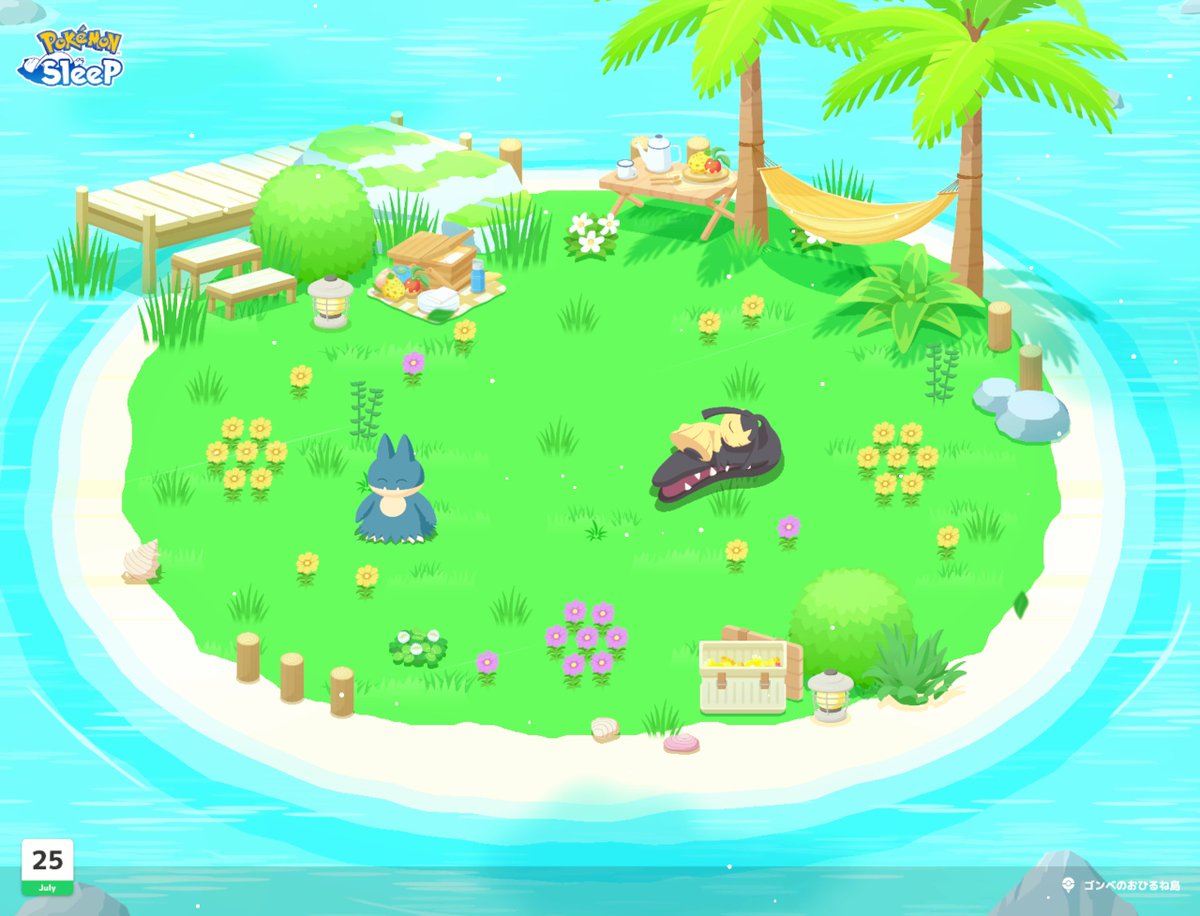 Tenbinn_za's tweet photo. #ポケスリ3周年をみんなで 
（ポストやり直し）
遅くなりましたが、
ポケスリ3周年
本当におめでとうございます！
新機能
早速使用しています！
ゴンベとお昼寝
可愛い風景！
サイズ的にもちょうどお似合い？
#ポケモンスリープ https://t.co/lB69cDviMB