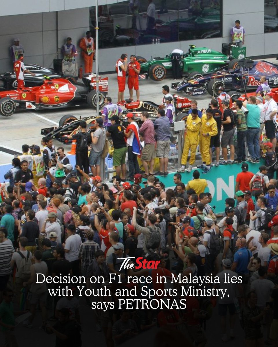staronline's tweet photo. Petroliam Nasional Bhd (PETRONAS) said the decision on whether Malaysia will once again host a Formula One (F1) race falls under the purview of the Youth and Sports Ministry and relevant authorities.

In a statement to Bernama Saturday (July 25), the national oil company said it was aware of the possibility of the championship returning to the country this year

"As a business entity, PETRONAS will continue to pursue opportunities that align with its strategic and commercial priorities, while delivering sustainable long-term value for the nation," it added.

Read the full report: https://t.co/WznpF1vJSU

Visit https://t.co/7rjeqpUqS1 for more stories.
#TheStarMalaysia #News #F1 #FormulaOne #Sports #MotorRacing