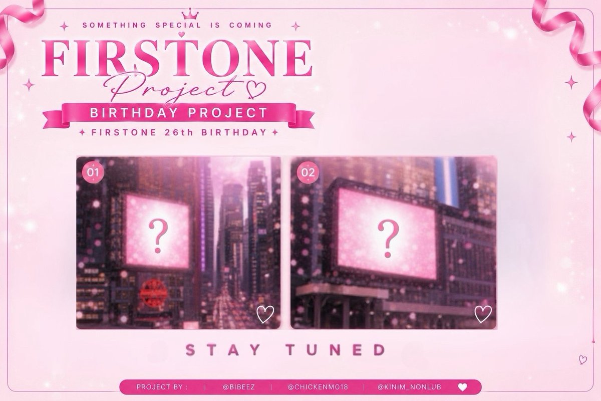 BiBeez's tweet photo. Something special is coming… ✨🤩
มีบางอย่างที่อยากให้ได้เห็น 🥳
等你发现。
곧 만나게 될 거예요.
แล้วพบกันในวันที่แสงไฟส่องประกาย 💗
Stay tuned. 🎀

#Firstone #เฟิร์สวัน
#FIRSTONEProject
#ของขวัญของเฟิร์สวัน https://t.co/T3o9Rbyw4N