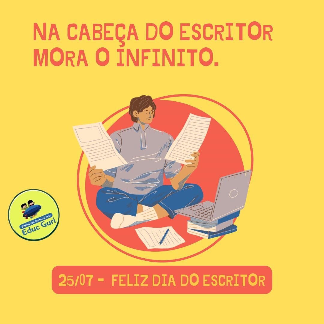 EducGuri's tweet photo. 📖 25 de julho – Dia do Escritor

Hoje celebramos a força das palavras e aqueles que dedicam a vida ao ofício de criar mundos, personagens e provocar reflexões. https://t.co/riJKcznHL4