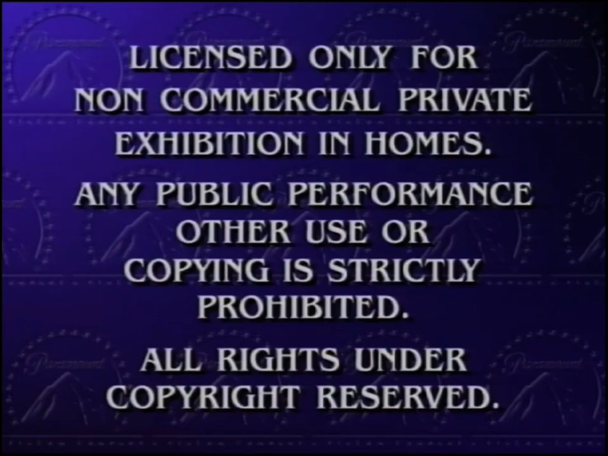 DanielDell1997's tweet photo. Impact Productions (the creators of Pahappahooey Island) somehow managed to copy the Paramount Home Video warning screen or something. https://t.co/xZjNPPf5Wq