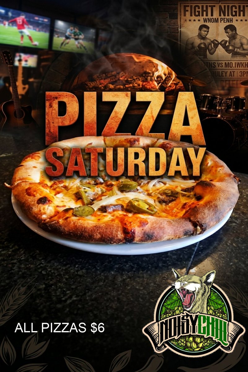 rielBrewing's tweet photo. 🍕 PIZZA SATURDAY! Every pizza just $6 all day at Noisy Chili. Wood-fired, loaded, proper. Bring your appetite (and your mates) — pints of Riel Brewing on tap to wash it down. 🍻 https://t.co/Hu1OVUTgmX