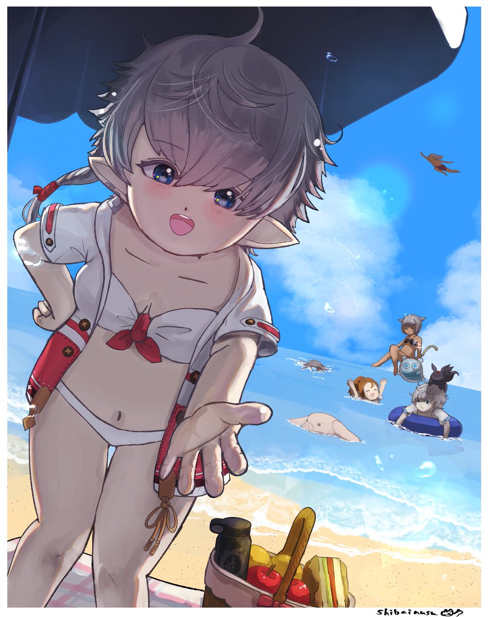 shibainusu_e's tweet photo. 私達も一緒に泳ぎましょ！🏊‍♂️🌊
#FF14Art
#FF14イラスト https://t.co/uhrpQ0ZA6C