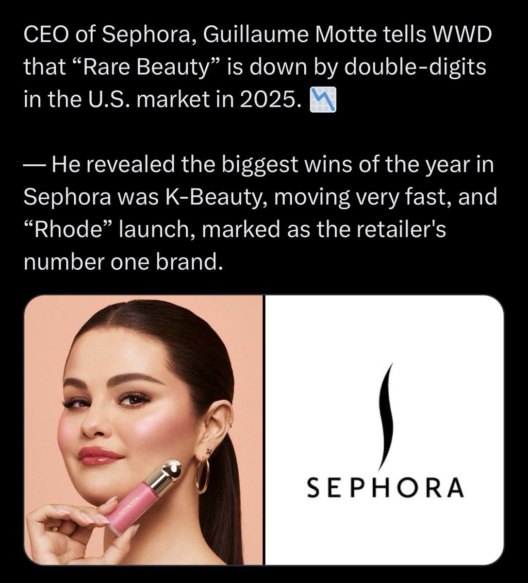 saisuonro's tweet photo. @haroldoutsold Sephora confirms rare Zionist brand is flopping hard https://t.co/4qaxreBYB9