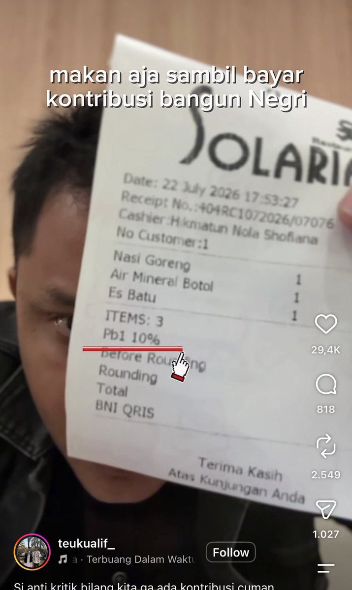 LambeSahamjja's tweet photo. buat para gen z nih liat:
- tiap kalian ngopi cantik ada duit kalian yang masuk ke pajak
- tiap makan solaria
- tiap beli tumbler
- tiap beli tiket bioskop https://t.co/p4qFx7n9s5