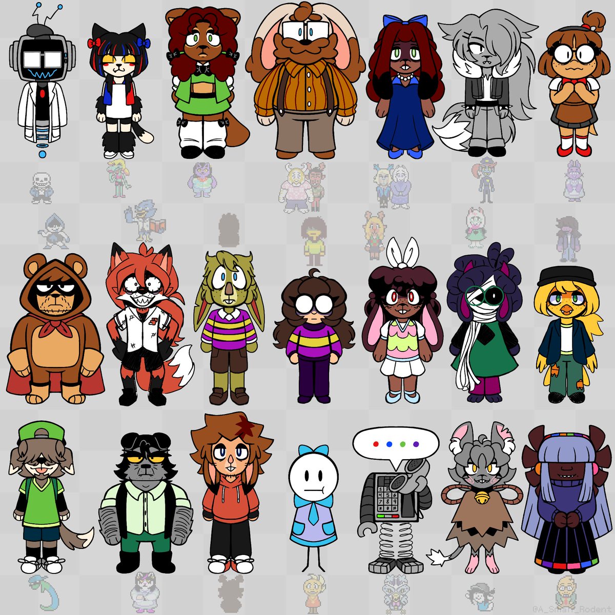 A_Small_Rodent's tweet photo. Batch 1 of the rosters concept designs for ATaFBRune (working name) https://t.co/4msc1IIt2V