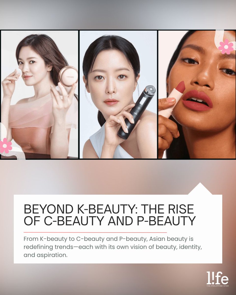 philstarlife's tweet photo. BEYOND K-BEAUTY 💄

K-beauty may still be the biggest name in Asian beauty, but C-beauty and P-beauty are quickly gaining attention. From eye-catching Chinese makeup to homegrown Filipino brands made for our climate, here's why more people are taking notice. 

READ: https://t.co/ciXetfG3Qt