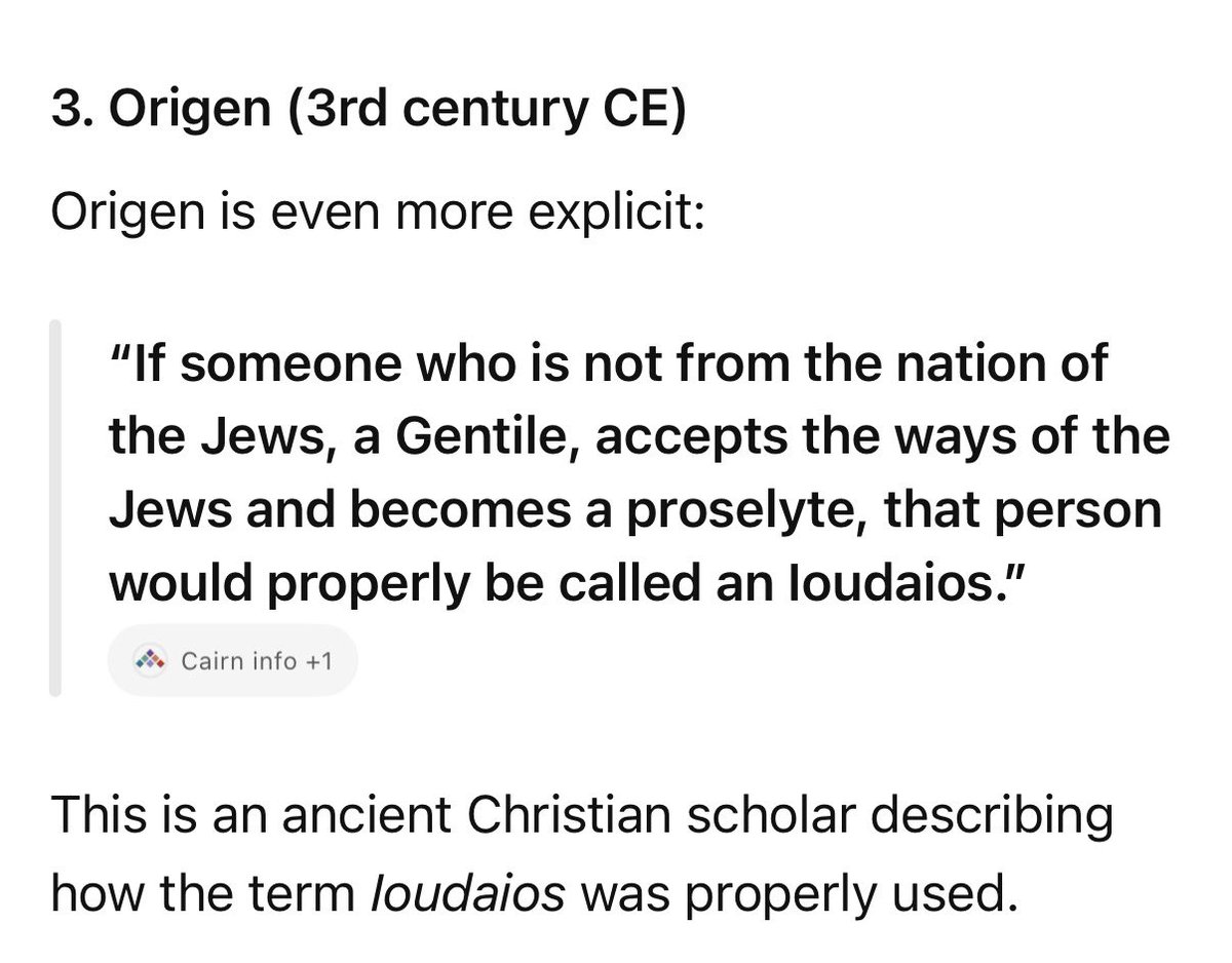 SepharadicA's tweet photo. @DemsAgainstJews @tomerbb8 @JewsGoingApe @whitesocksclips Explain to me why the word loudaios is being used for religious conversion. If loudaios is just an ethnic group how can a foreigner convert his ethnicity? It makes 0 sense. https://t.co/VlgD4m1d8E