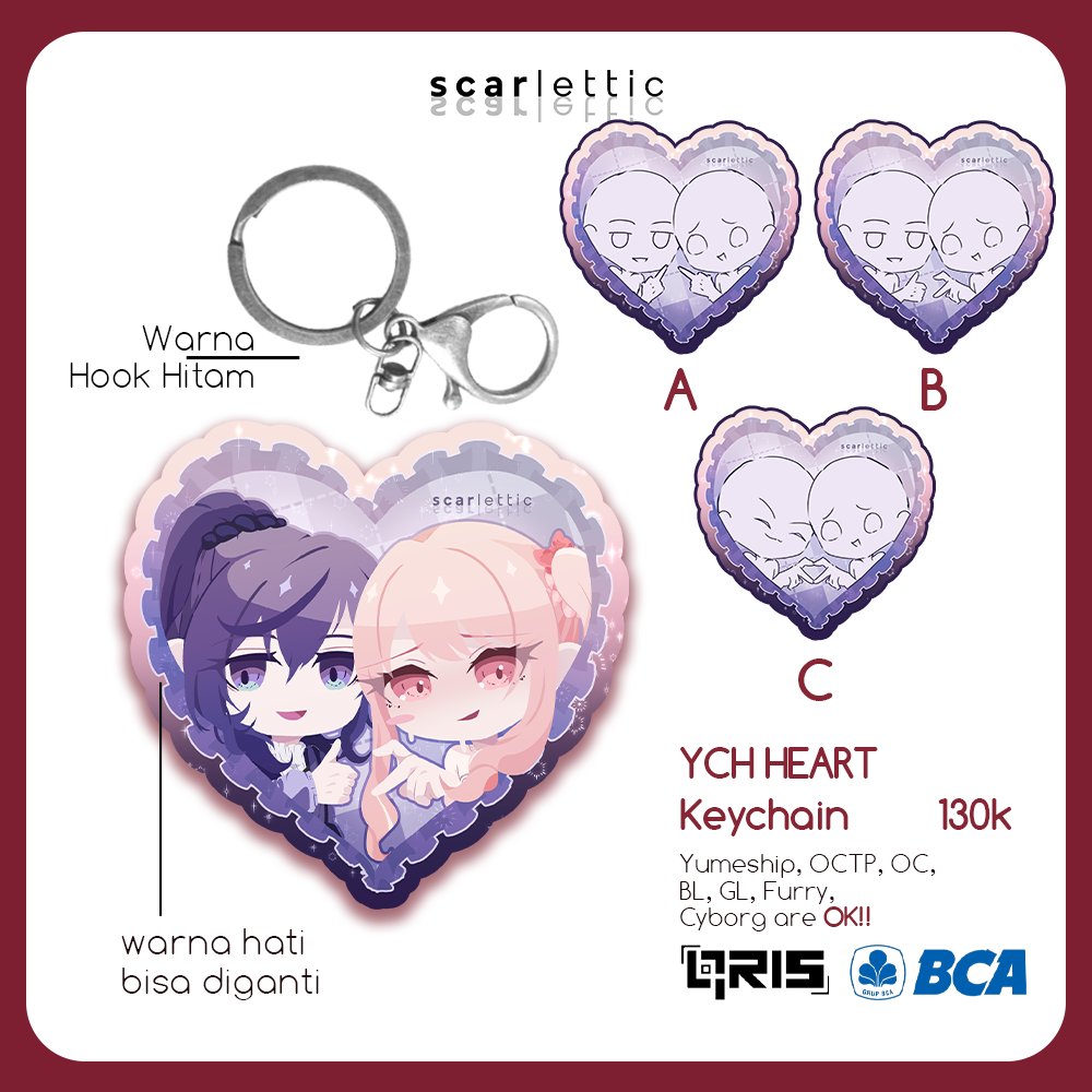 skelletory's tweet photo. [💜&amp;🔁 are appreciated!] 
Henlo, aku open komis YCH udah included dijadikan acrylic keychain buat batch Juli-Agustus
Additional as die-cut sticker +5k

Slot (0/10)

Payment menggunakan QRIS dan BCA only
Jika berminat bisa dm aku ya https://t.co/tZJA9phqt1
